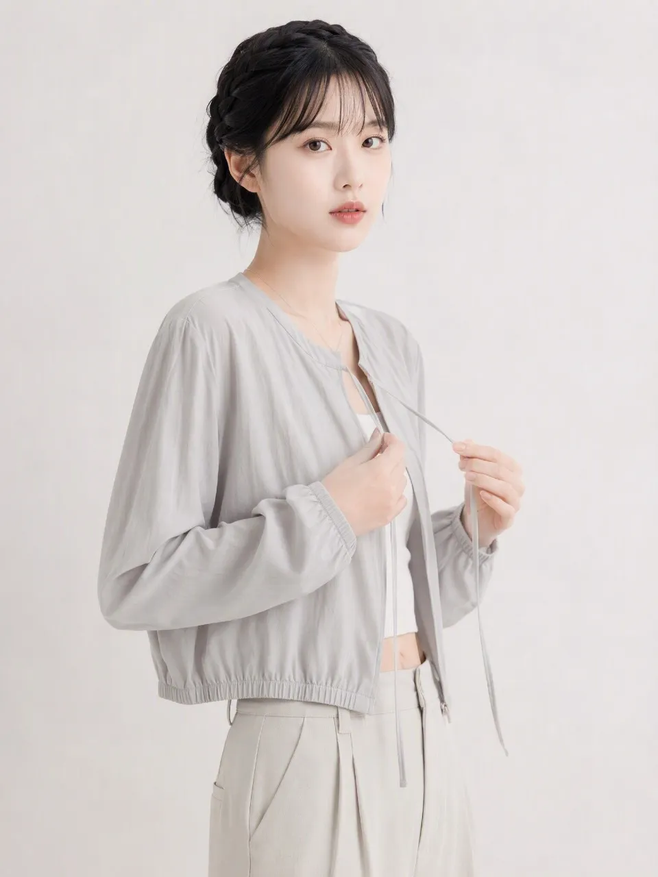輕盈綁帶罩衫-4